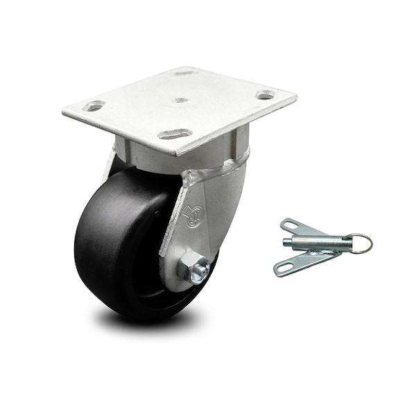 4 Inch Kingpinless Glass Filled Nylon Wheel Swivel Caster with Swivel Lock SCC